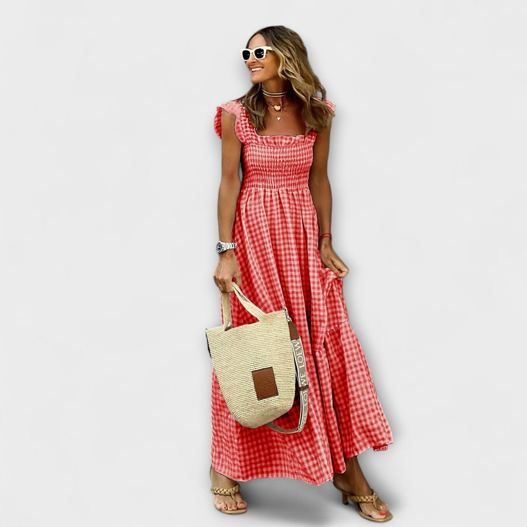 Sophie | Checked Maxi Dress