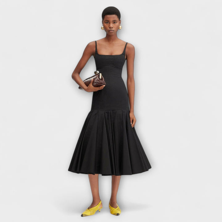 Carol | Ruched Strappy Midi Dress
