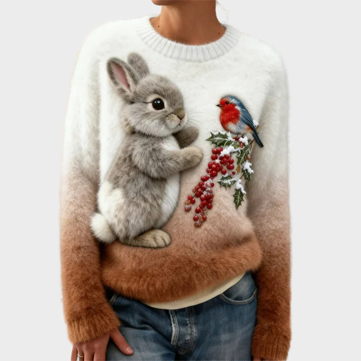 Klementina - Plush Jumper with Christmas Bunny