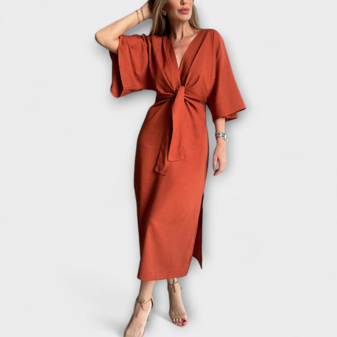 Brooke | Belted Cotton Linen Dress
