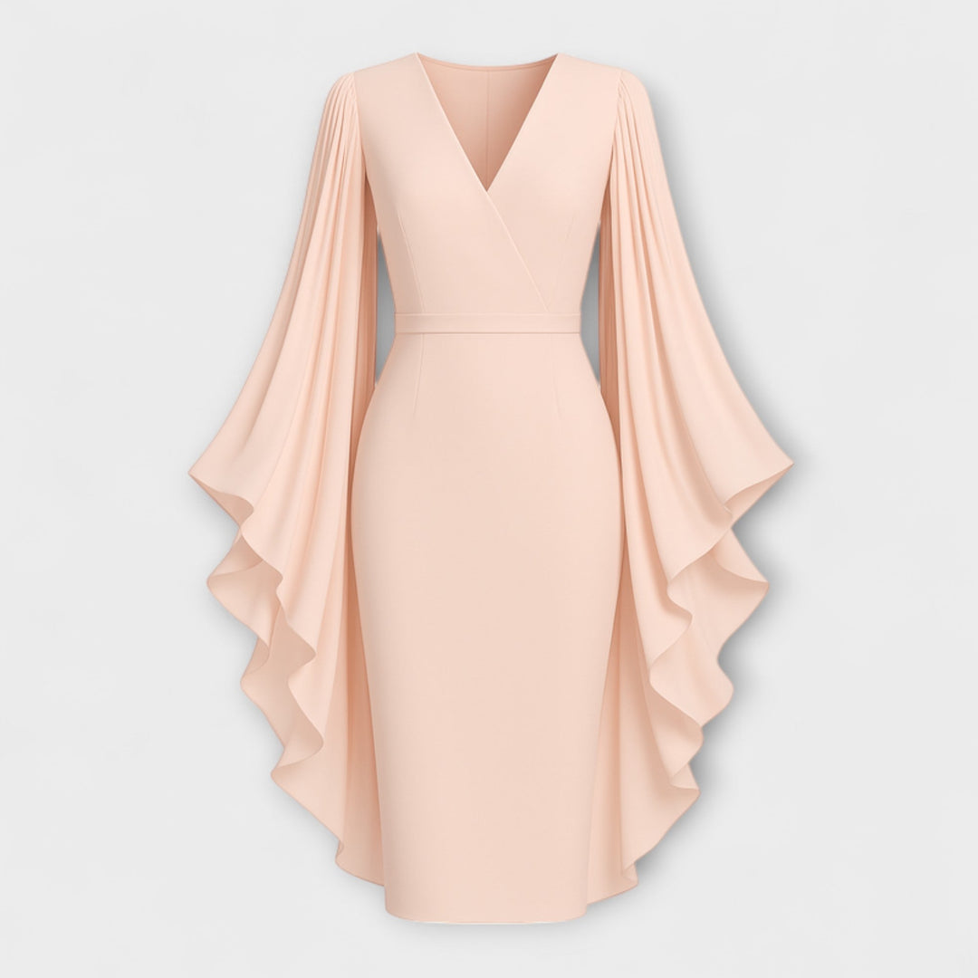 Sienna | V-Neck Chiffon Sleeve Dress