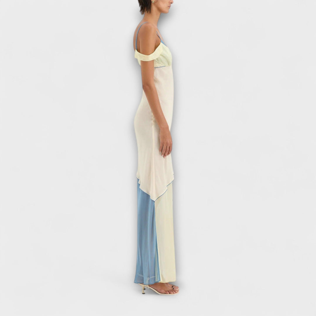 Denise | Panelled Chiffon Midi Dress