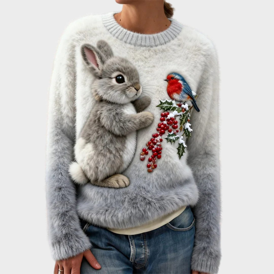Klementina - Plush Jumper with Christmas Bunny