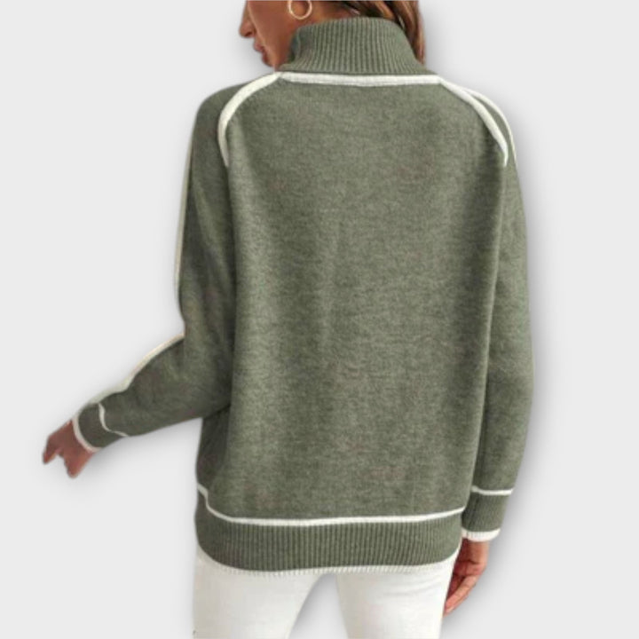 Christine - Luxe olive green knitted jumper