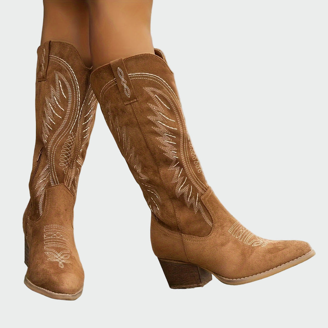Violet | Embroidered Western Boots
