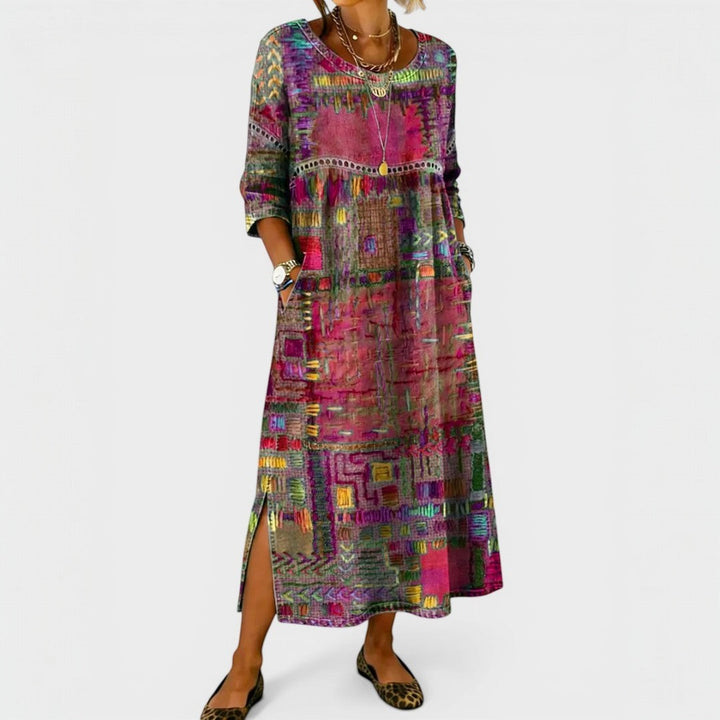 Amelia | Printed Denim Dress