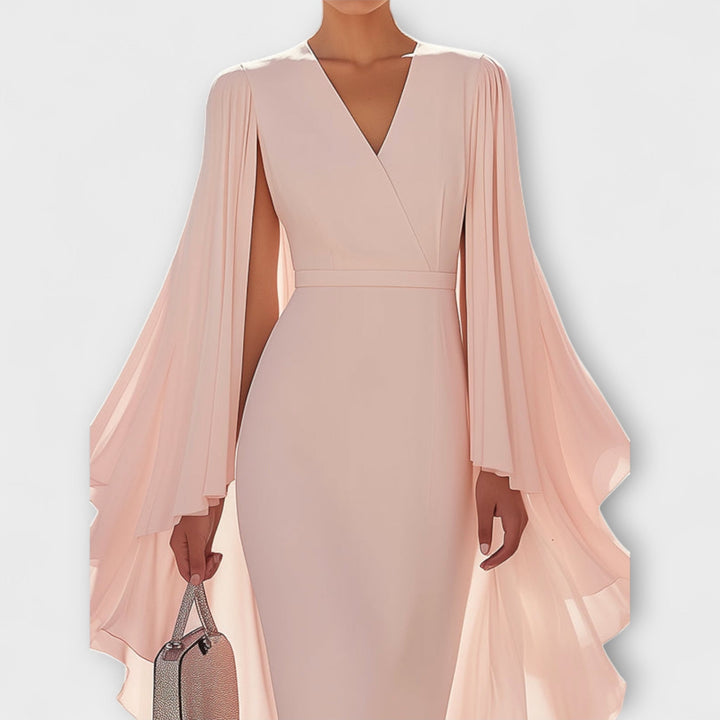 Sienna | V-Neck Chiffon Sleeve Dress