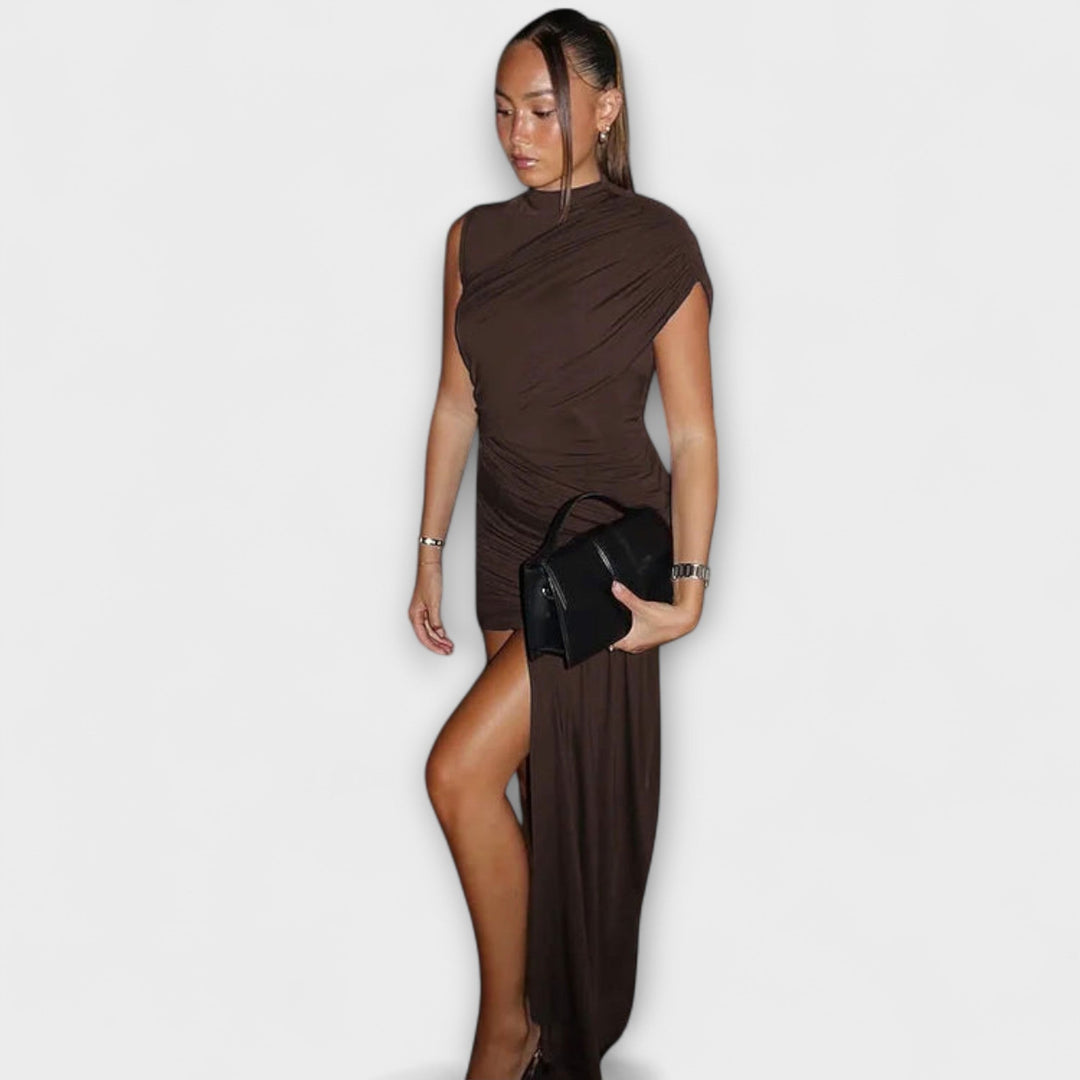 Zoe | Round Neck Ruffle Dress
