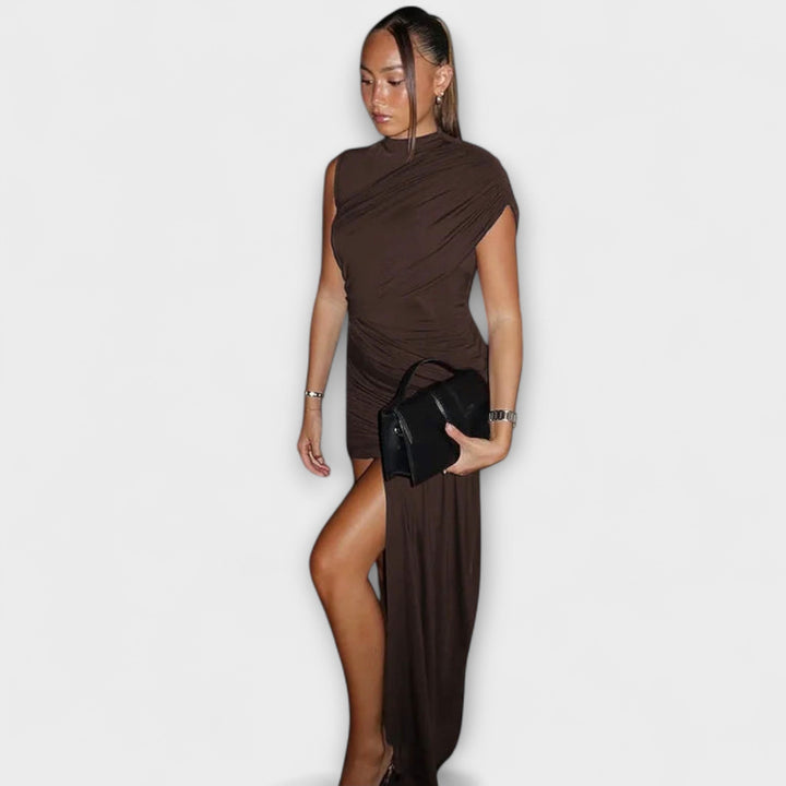 Zoe | Round Neck Ruffle Dress