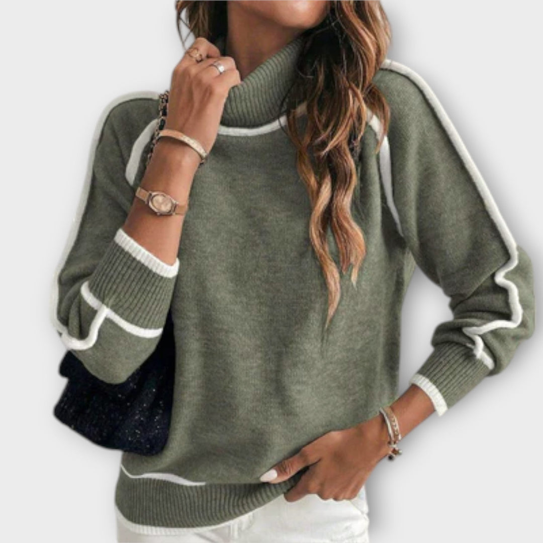 Christine - Luxe olive green knitted jumper