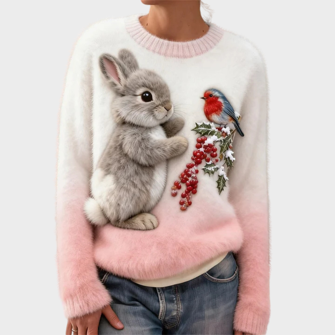 Klementina - Plush Jumper with Christmas Bunny
