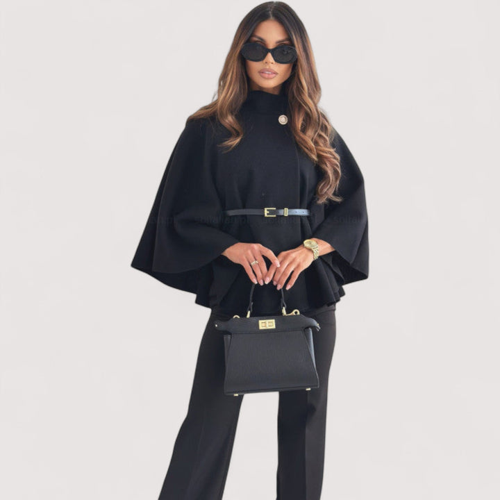Angela™ | Chic leather jacket with belt