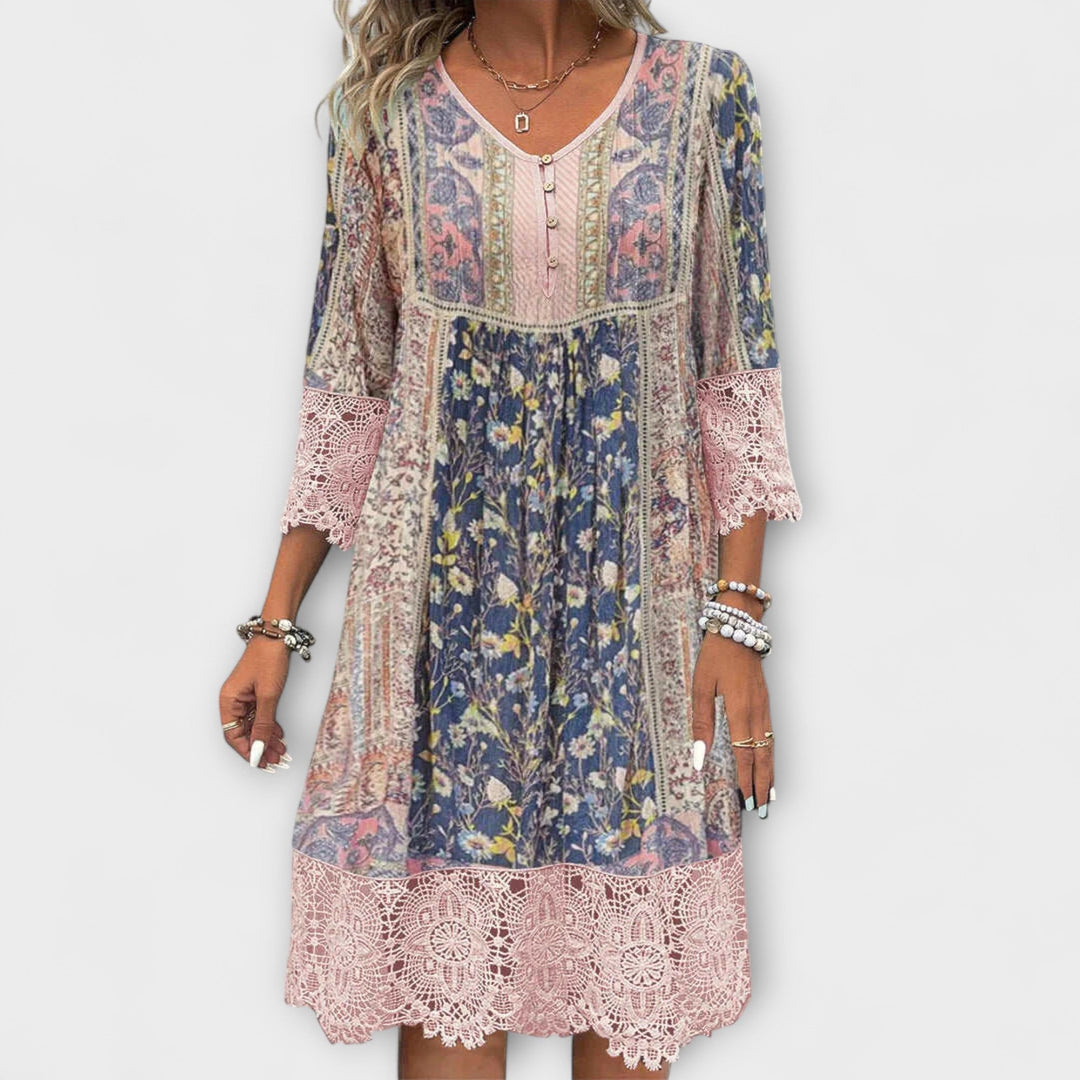 Harriet | Floral Lace Boho Dress
