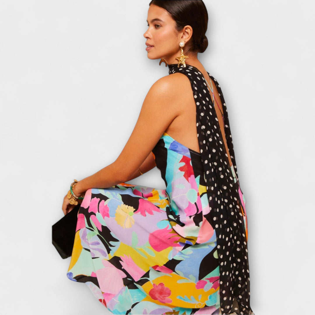 Jennifer | Asymmetric Satin Midi Dress