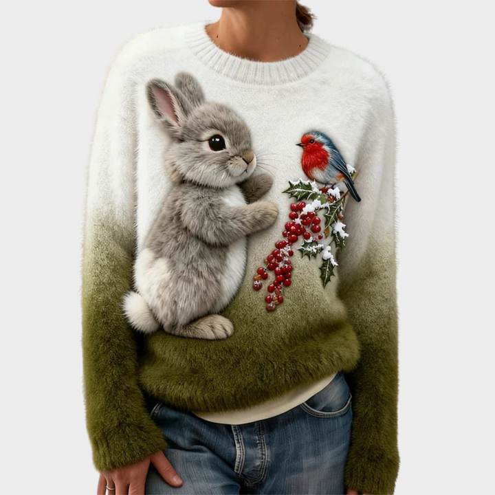 Klementina - Plush Jumper with Christmas Bunny