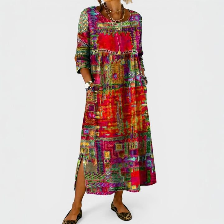 Amelia | Printed Denim Dress