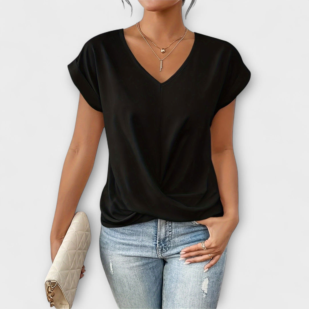 Aria | Top with V Neck and Bow Detail