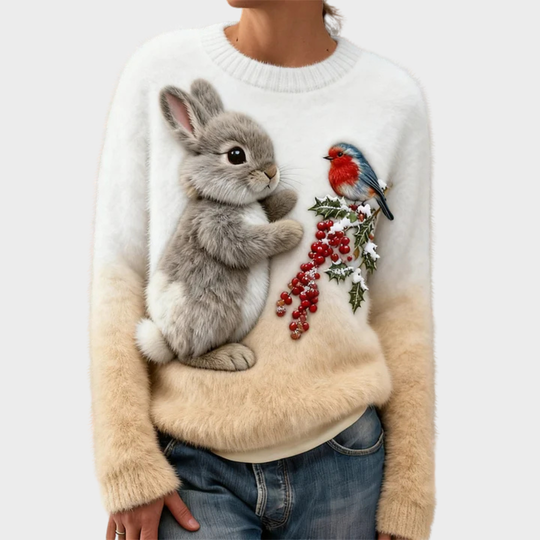 Klementina - Plush Jumper with Christmas Bunny