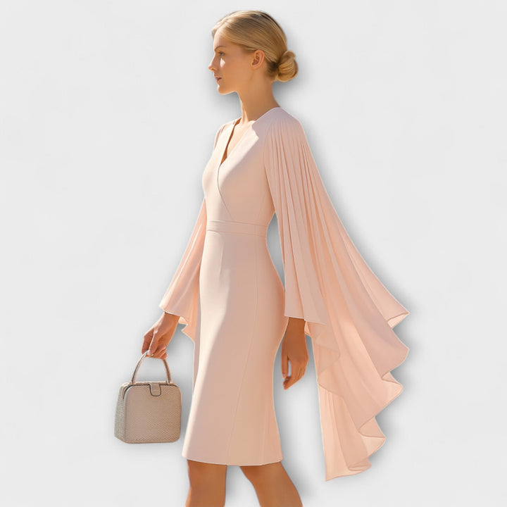 Sienna | V-Neck Chiffon Sleeve Dress