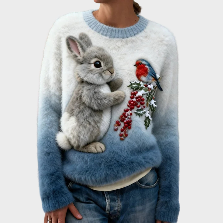 Klementina - Plush Jumper with Christmas Bunny