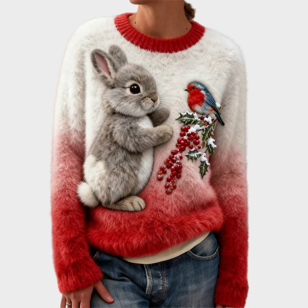 Klementina - Plush Jumper with Christmas Bunny