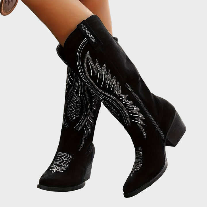 Violet | Embroidered Western Boots