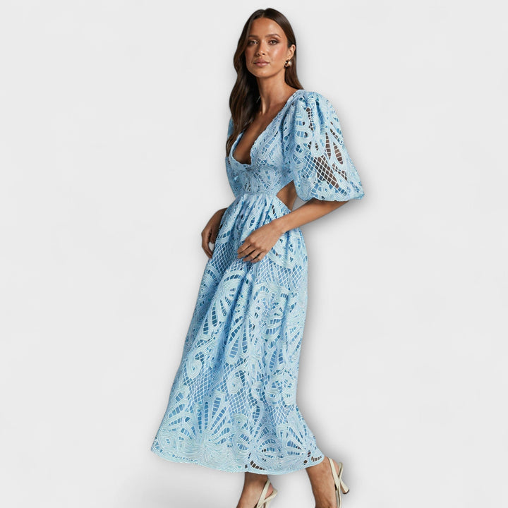 Julie | V-Neck Balloon Sleeve Dress