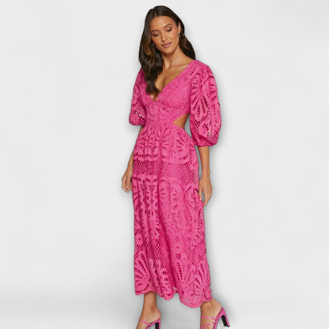 Julie | V-Neck Balloon Sleeve Dress