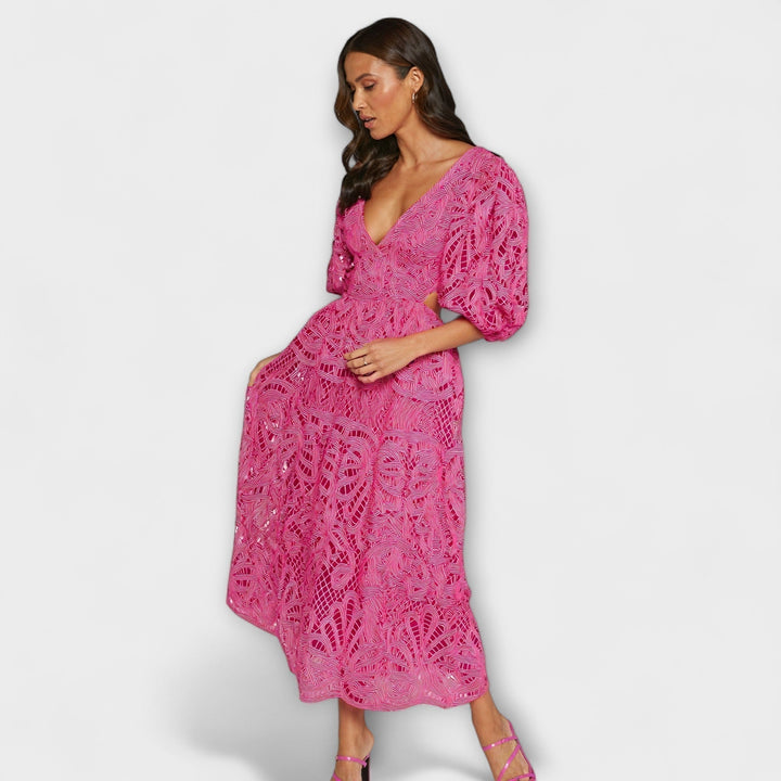 Julie | V-Neck Balloon Sleeve Dress