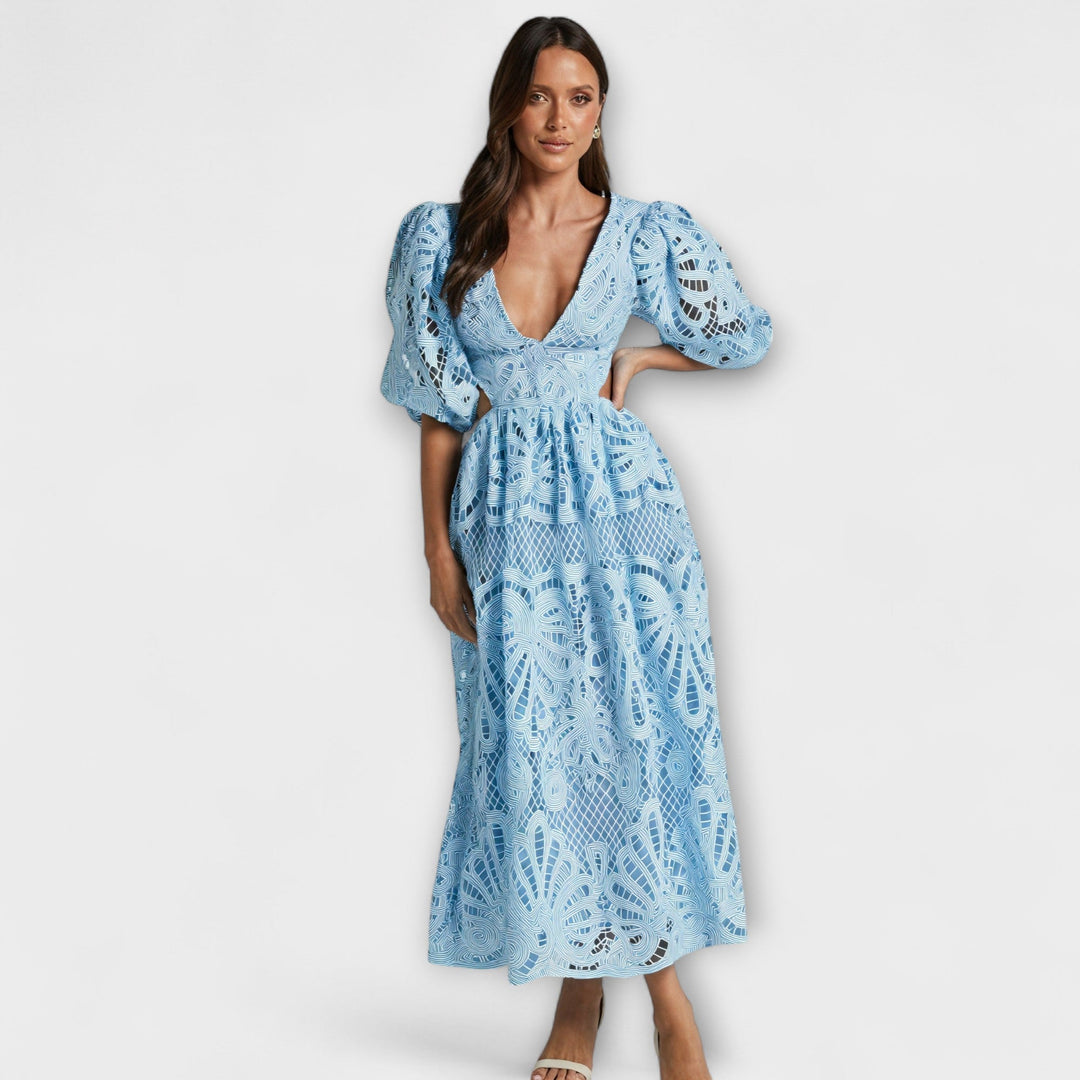 Julie | V-Neck Balloon Sleeve Dress