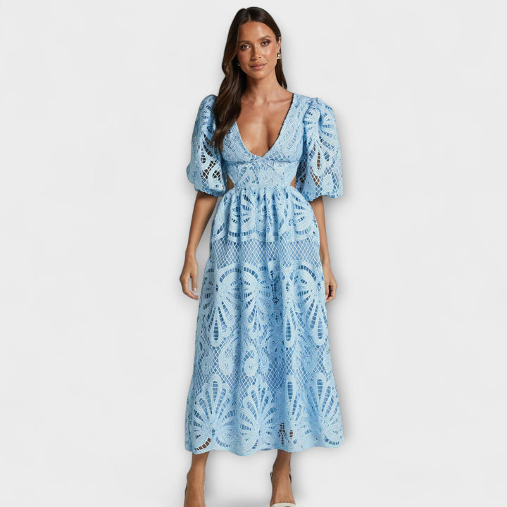 Julie | V-Neck Balloon Sleeve Dress