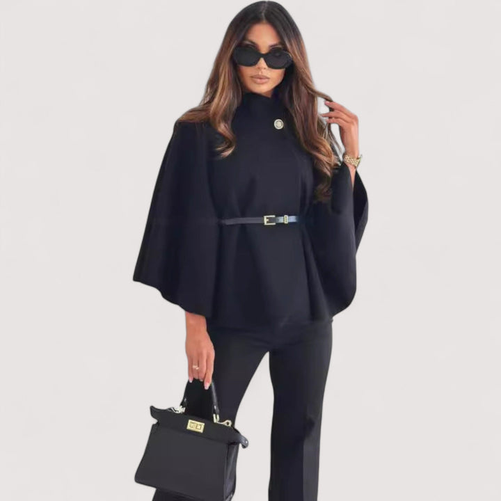 Angela™ | Chic leather jacket with belt