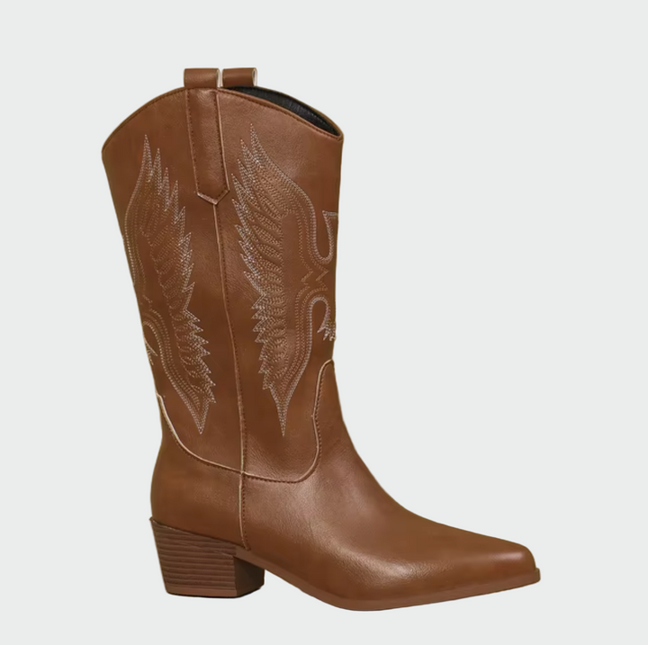 Olive | Leather Cowboy Boots