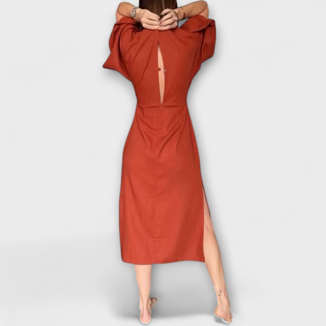 Brooke | Belted Cotton Linen Dress
