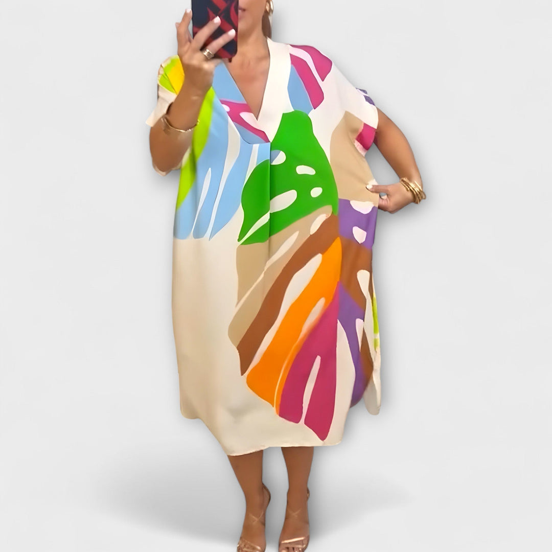 Esther | Casual Leaf Print Dress