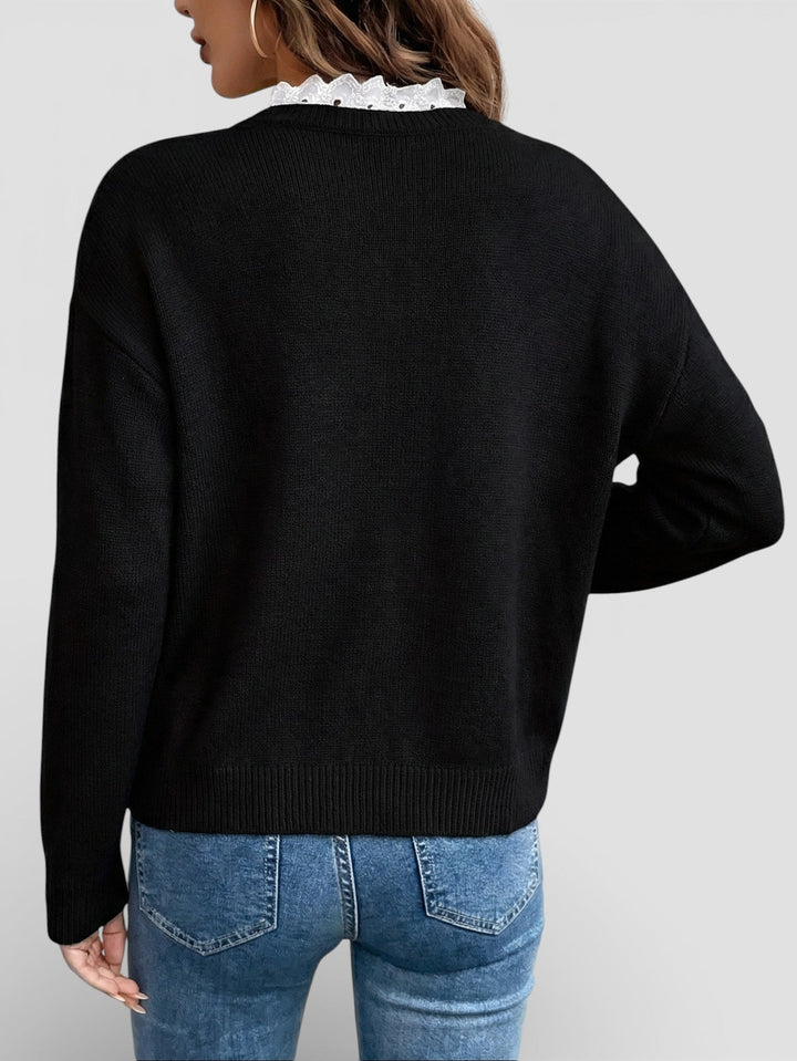 Clara | Jumper with an Elegant Lace Collar