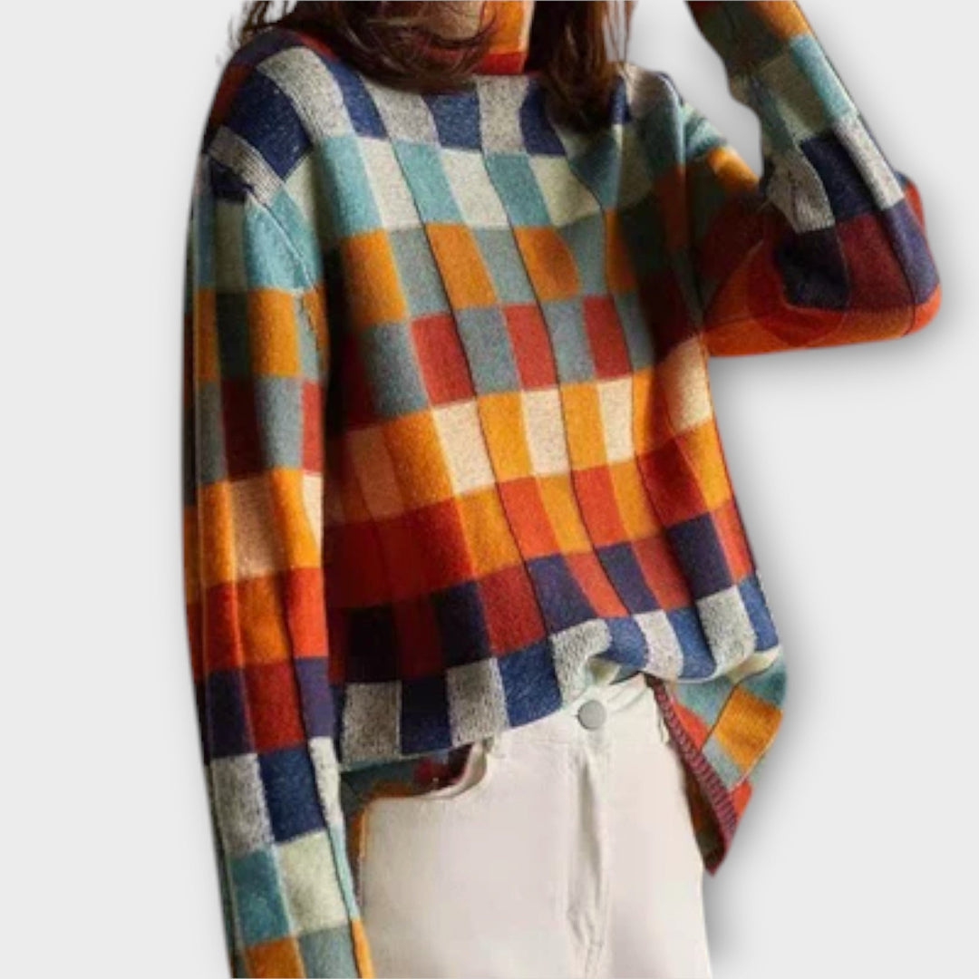 Erika – Sweater with Patchwork Pattern