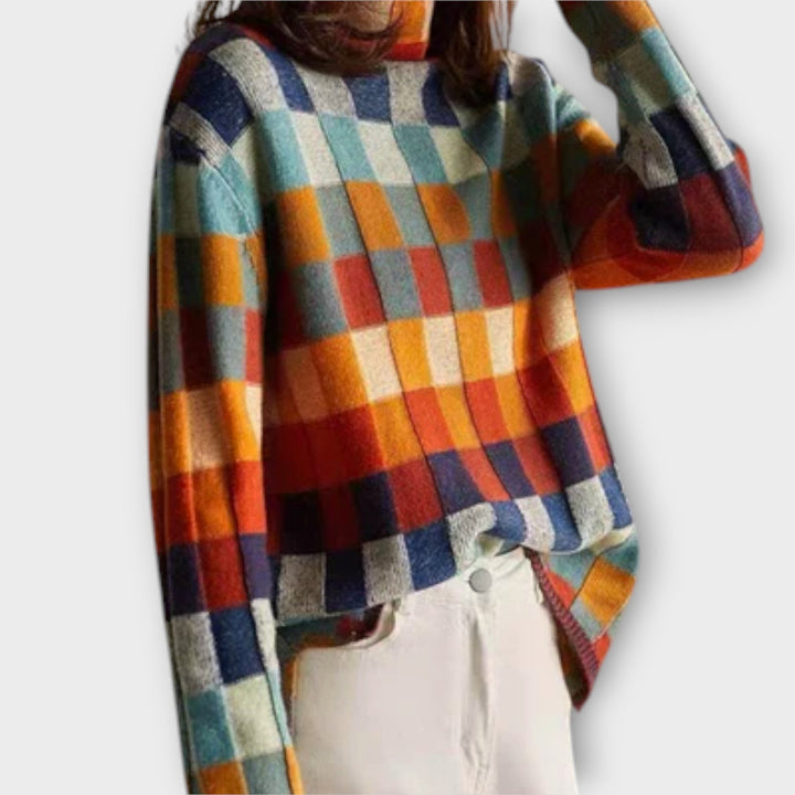 Erika – Sweater with Patchwork Pattern