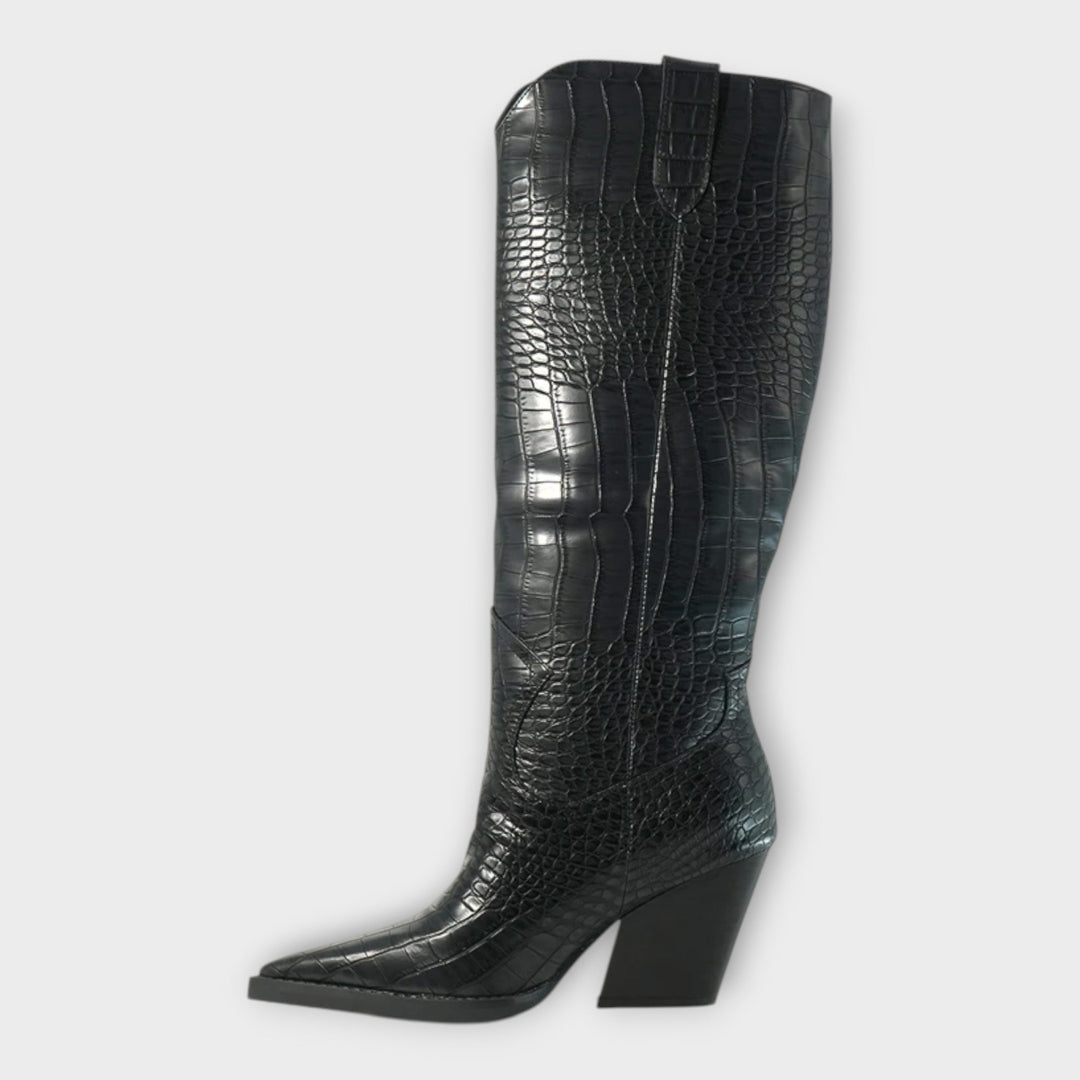 Rose | Crocodile Pattern Heeled Shoes