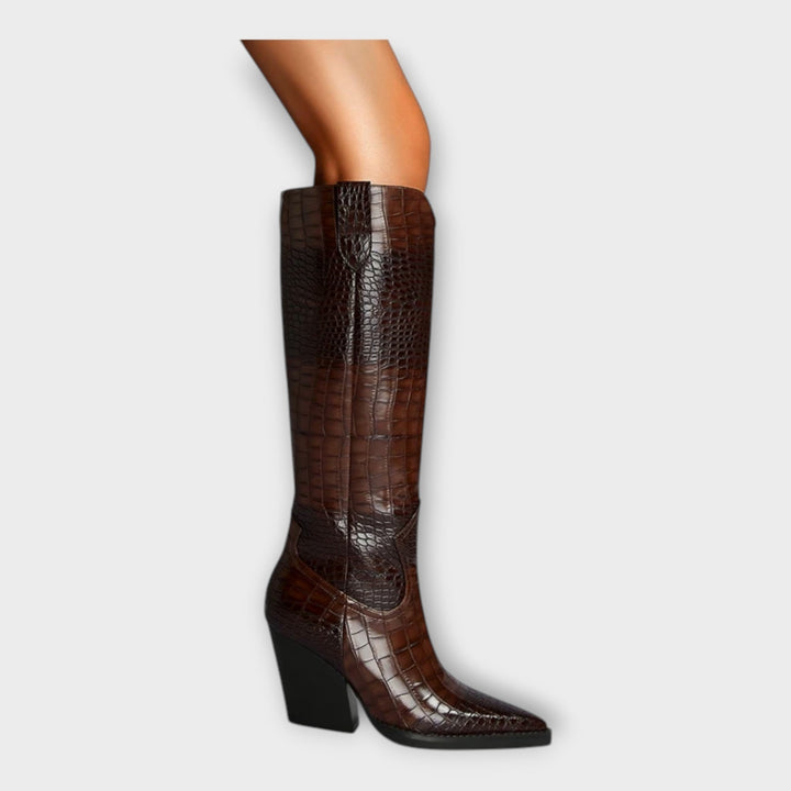 Rose | Crocodile Pattern Heeled Shoes