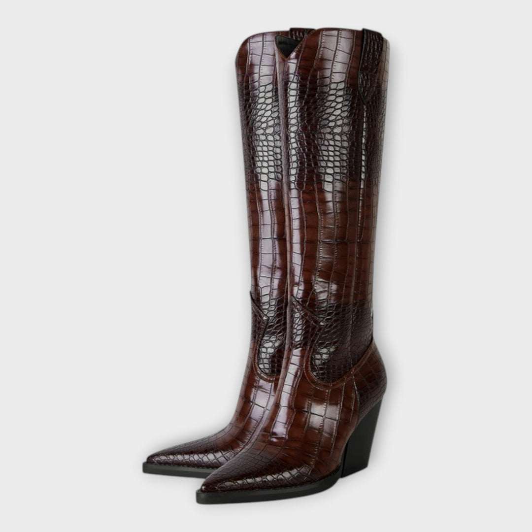 Rose | Crocodile Pattern Heeled Shoes