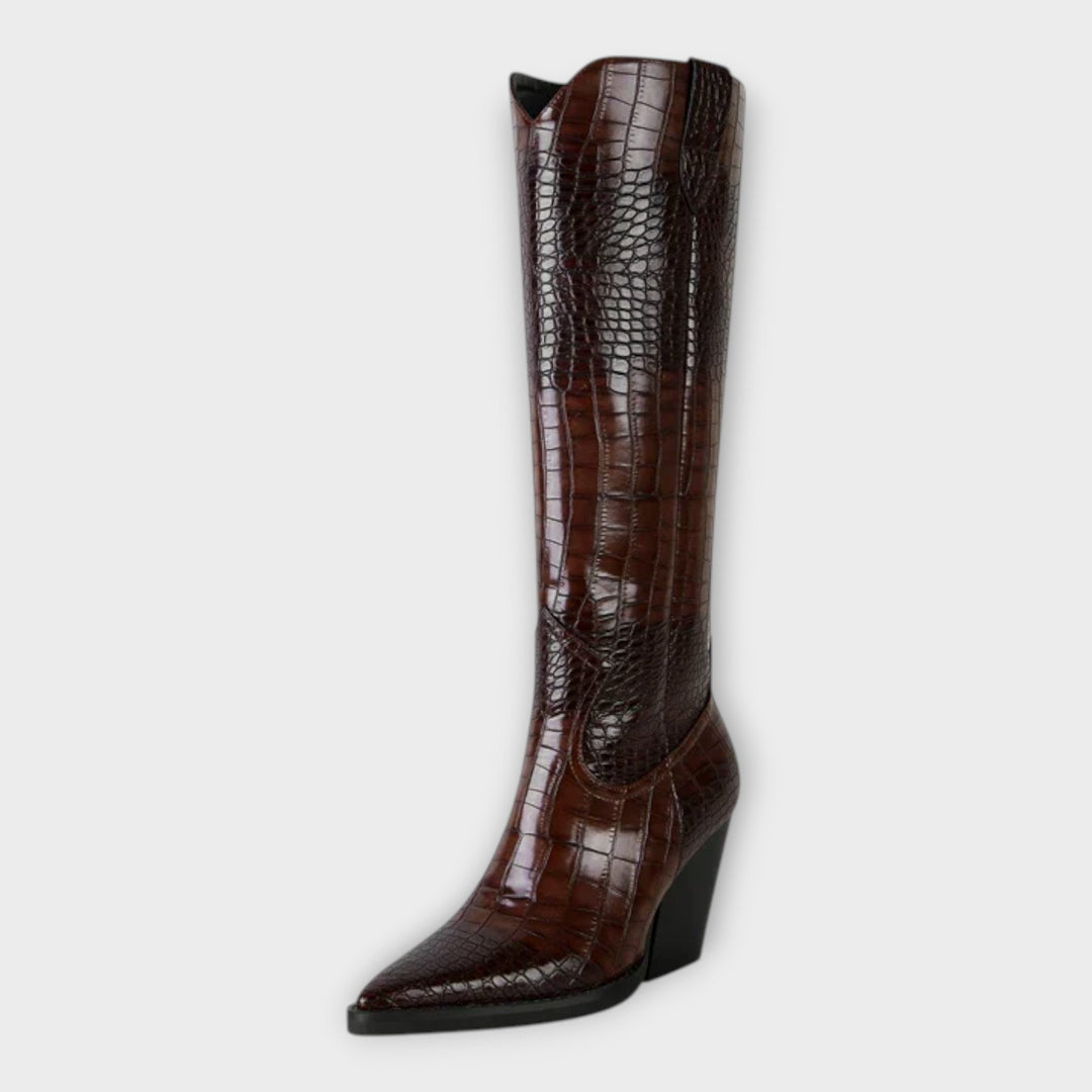 Rose | Crocodile Pattern Heeled Shoes