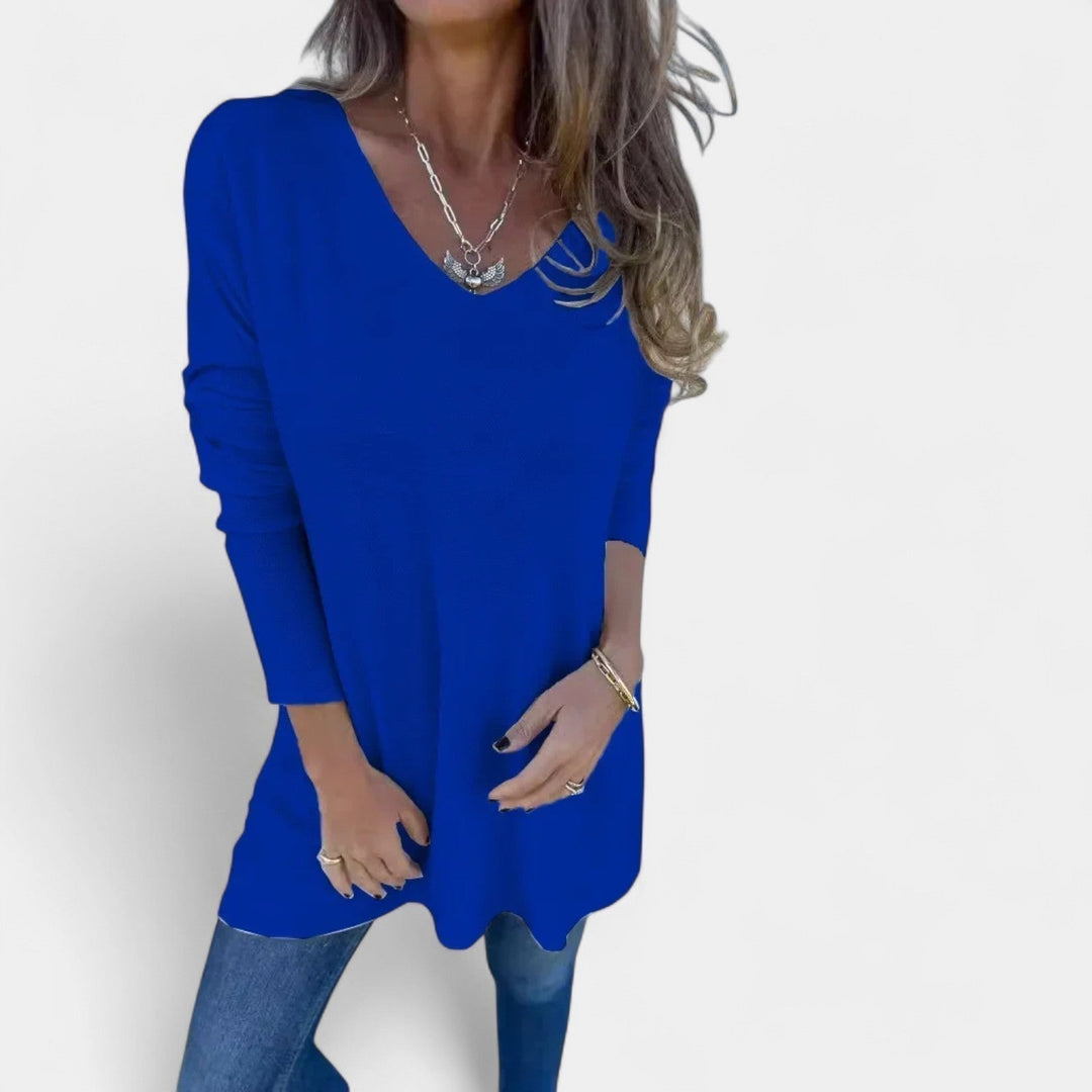 Leontýna – Tunic in spacious jersey with V-neck