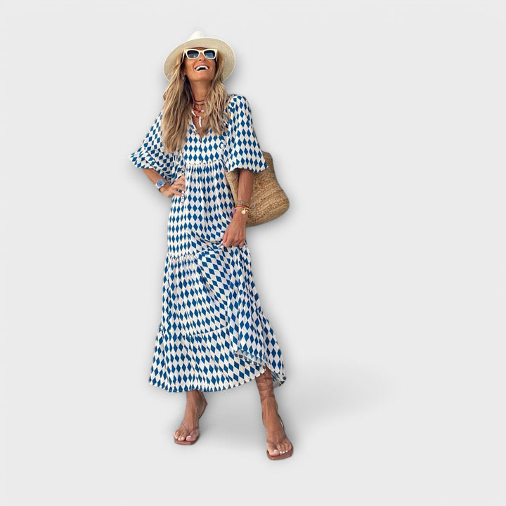 May | Geometric Print Maxi Dress