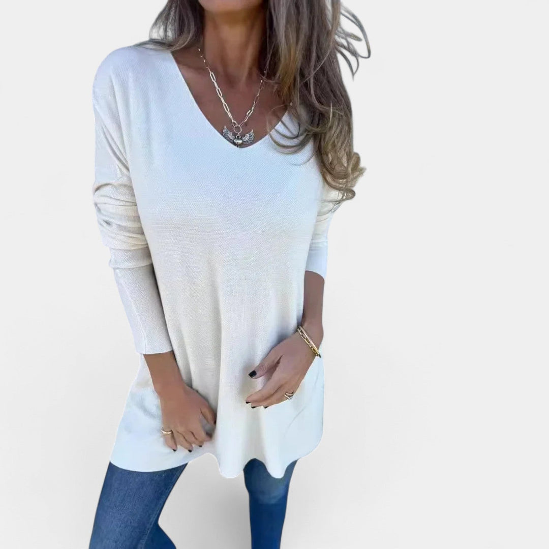 Leontýna – Tunic in spacious jersey with V-neck
