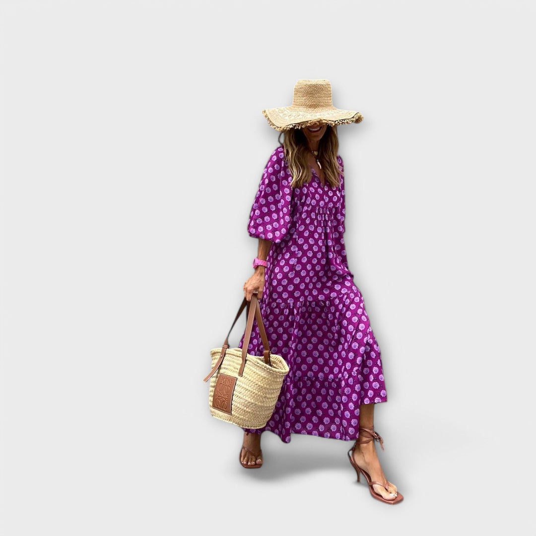 May | Geometric Print Maxi Dress