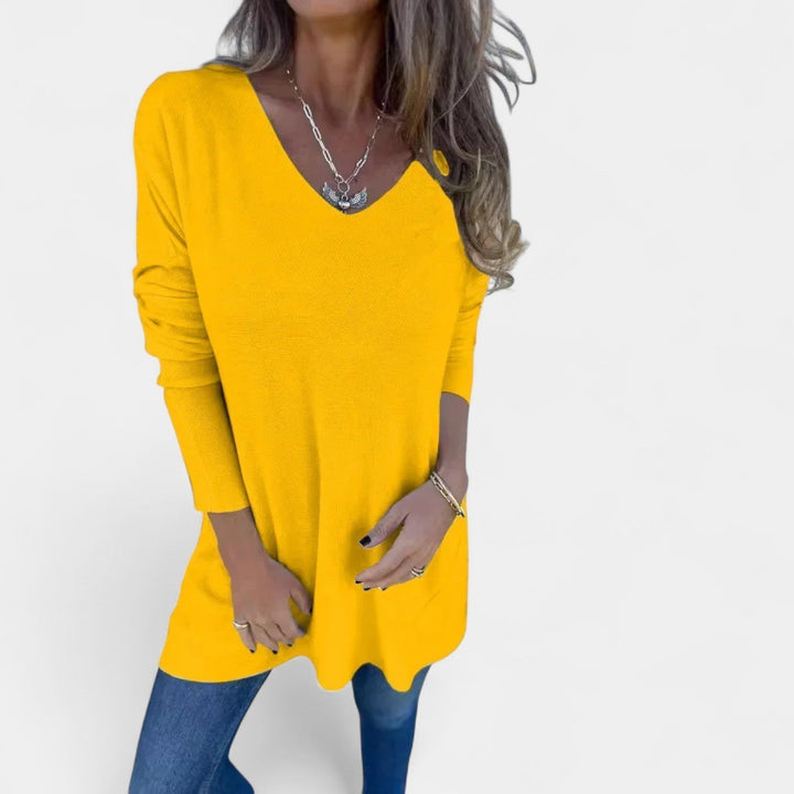 Leontýna – Tunic in spacious jersey with V-neck