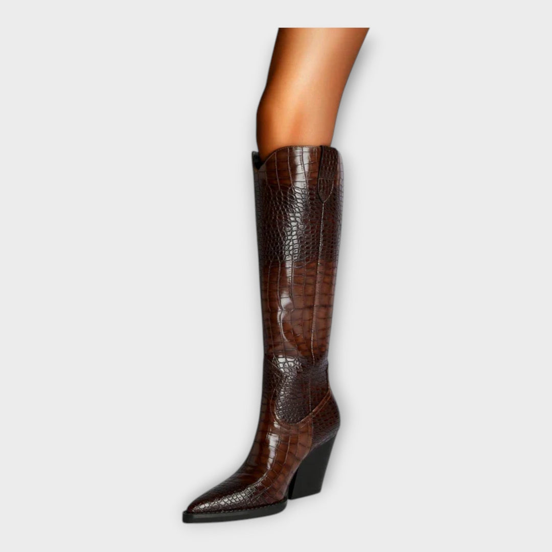 Rose | Crocodile Pattern Heeled Shoes