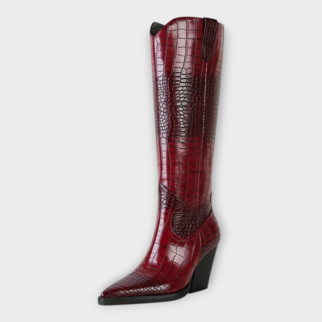 Rose | Crocodile Pattern Heeled Shoes