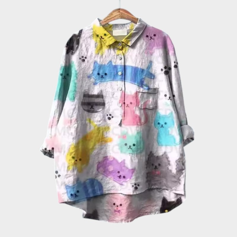 Belinda | Blouse with Floral Appliqués